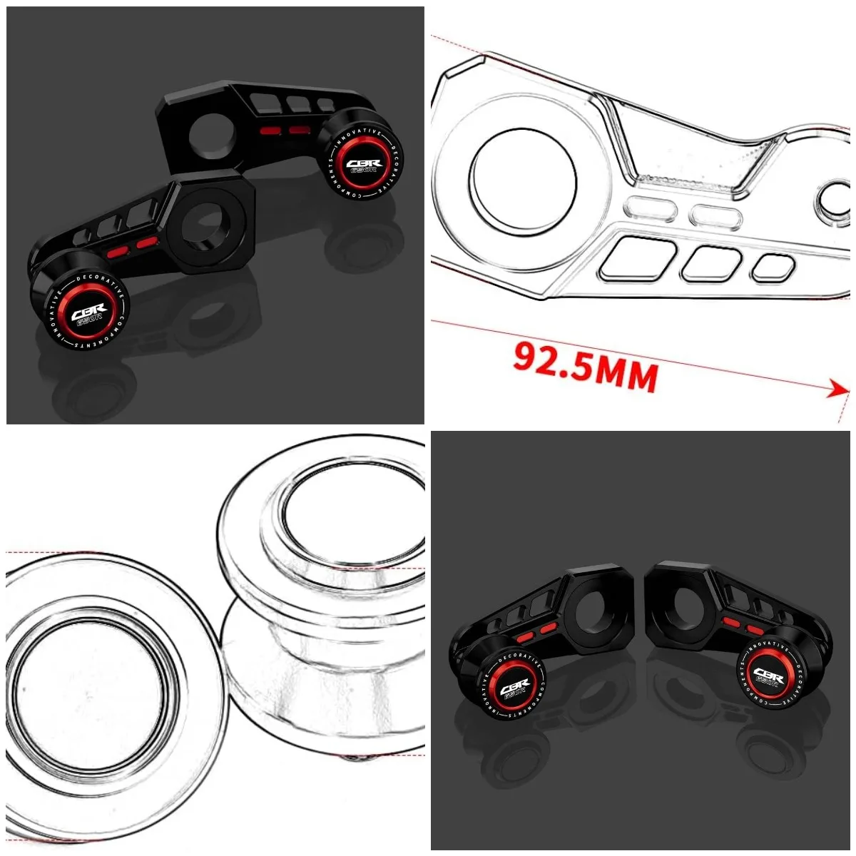 

CBR650R 2019-2023 Rear Swingarm Spools Frame Stand Block Slider (Black)