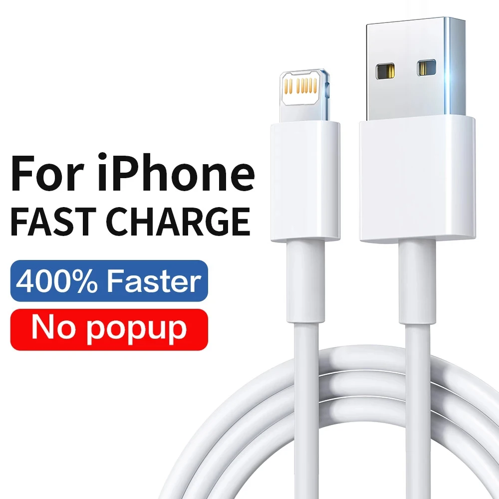 Original USB Cable For iPad charger Phone Date Cable For iPhone 11 12 13 14 Pro Max Fast Charging XR X XS 8 7 Plus Wire Cord