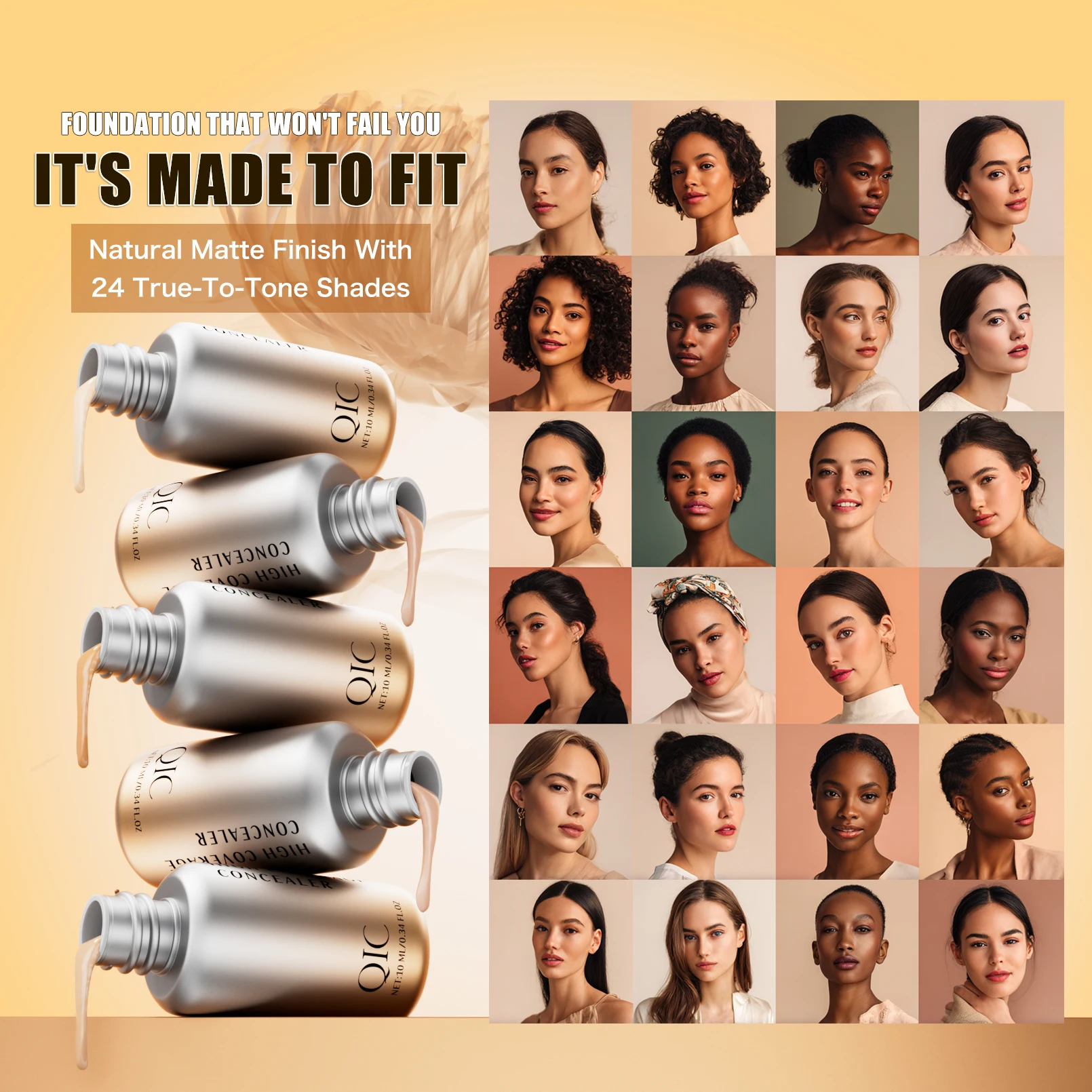 Corretivo corretivo de 5 cores, pequena garrafa de leite, ocultar rosto, marcas de acne, olheiras, iluminar a tez, base