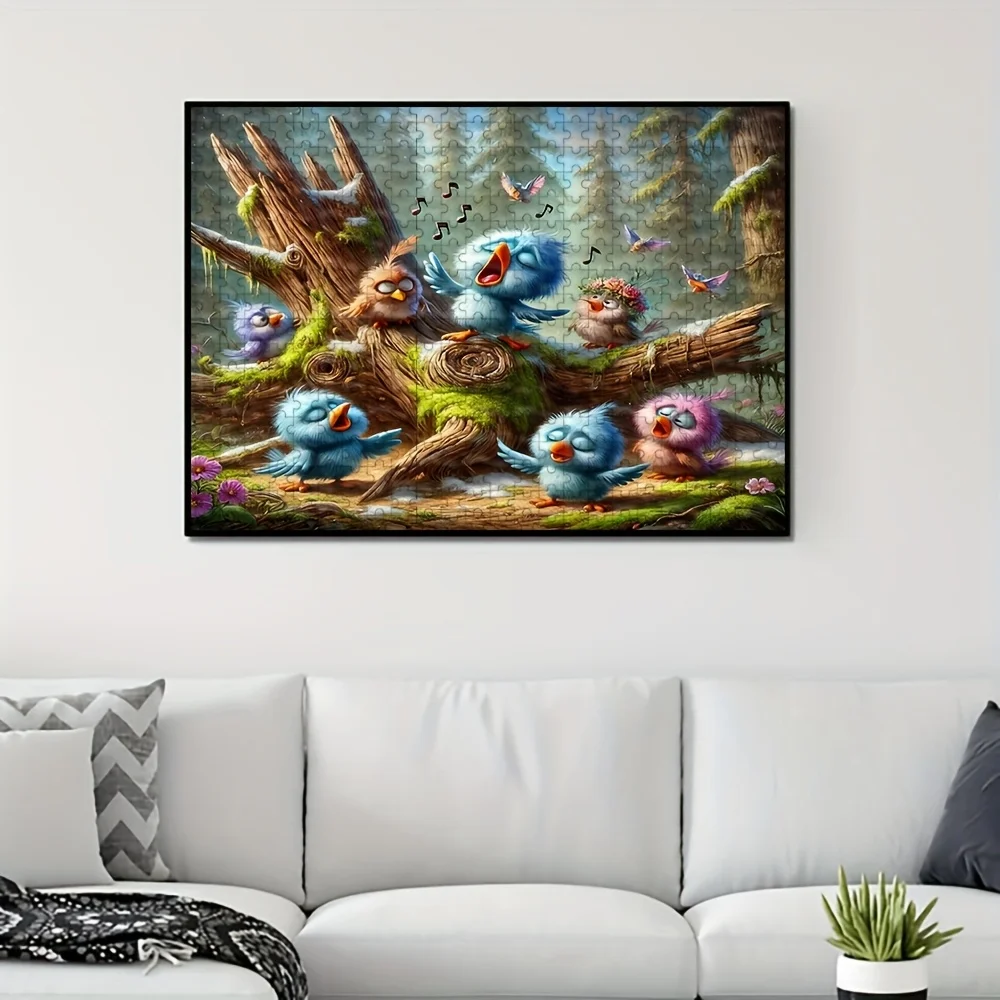 จิ๊กซอว์ภาพนกน้อยร้องเพลงในป่า ของเล่นเสริมสร้างสติปัญญา สำหรับผู้ใหญ่ แนวแฟนตาซี ตกแต่งบ้าน ของเล่นเสริมทักษะ