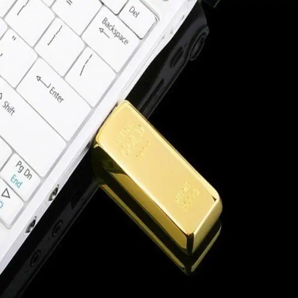 USB Flash Drive 128GB Latest Metal Bullion Gold Bar USB 2.0 Flash Drive 64GB Cle USB Memory Stick 4GB 8GB 16GB 32GB Pendrive