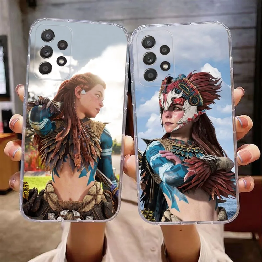 Aloy Game H-Horizon Phone Case For Samsung Galaxy A71,70,52,51,40,31,A50,30S,21S,Note20ultra Transparent Cover