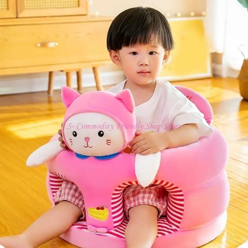 85AE Portable Baby Sitting Chair Baby Learning Sit Sofa Chair Cartoon Animal Pattern Toddler Couch for Infants Toddlers