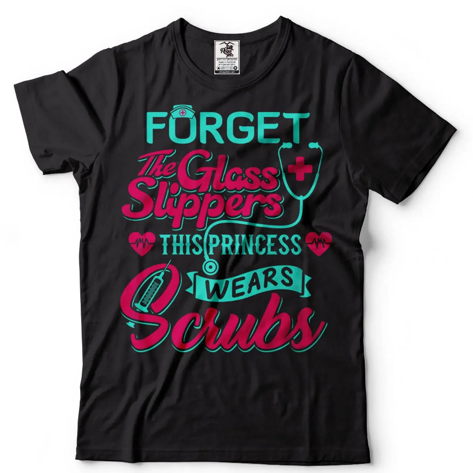 Nurse T shirt Cool RN This Princess Wears Scrubs Funny Stylish Typography vintage Washed Casual homme Comfortable graphic