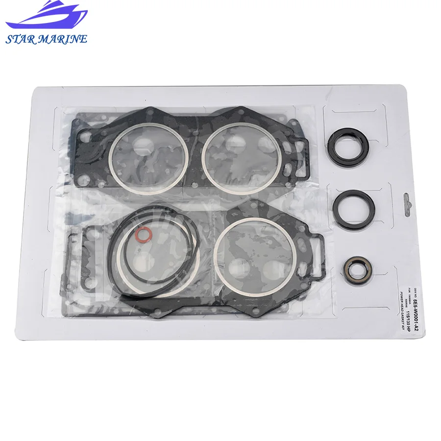 6E5-W0001-01 Power Head Gasket Kit For Yamaha 2T Outboard Motor V4 115-130HP 6E5-W0001-A2 6F3-W0001