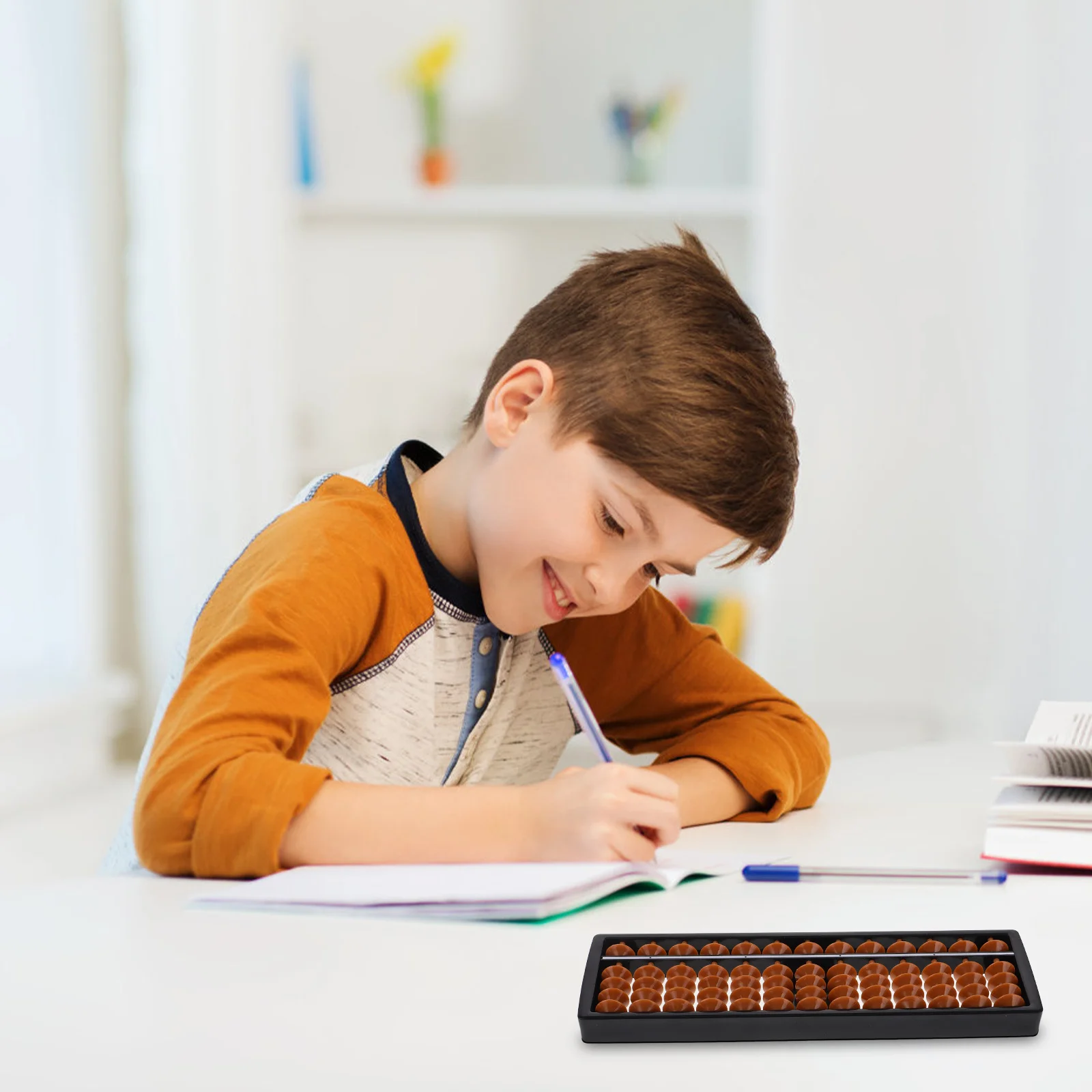 

15-Column Math Abacus For Kids Chinese Counting Tool Arithmetic Home Office Use Portable Beads Abacus