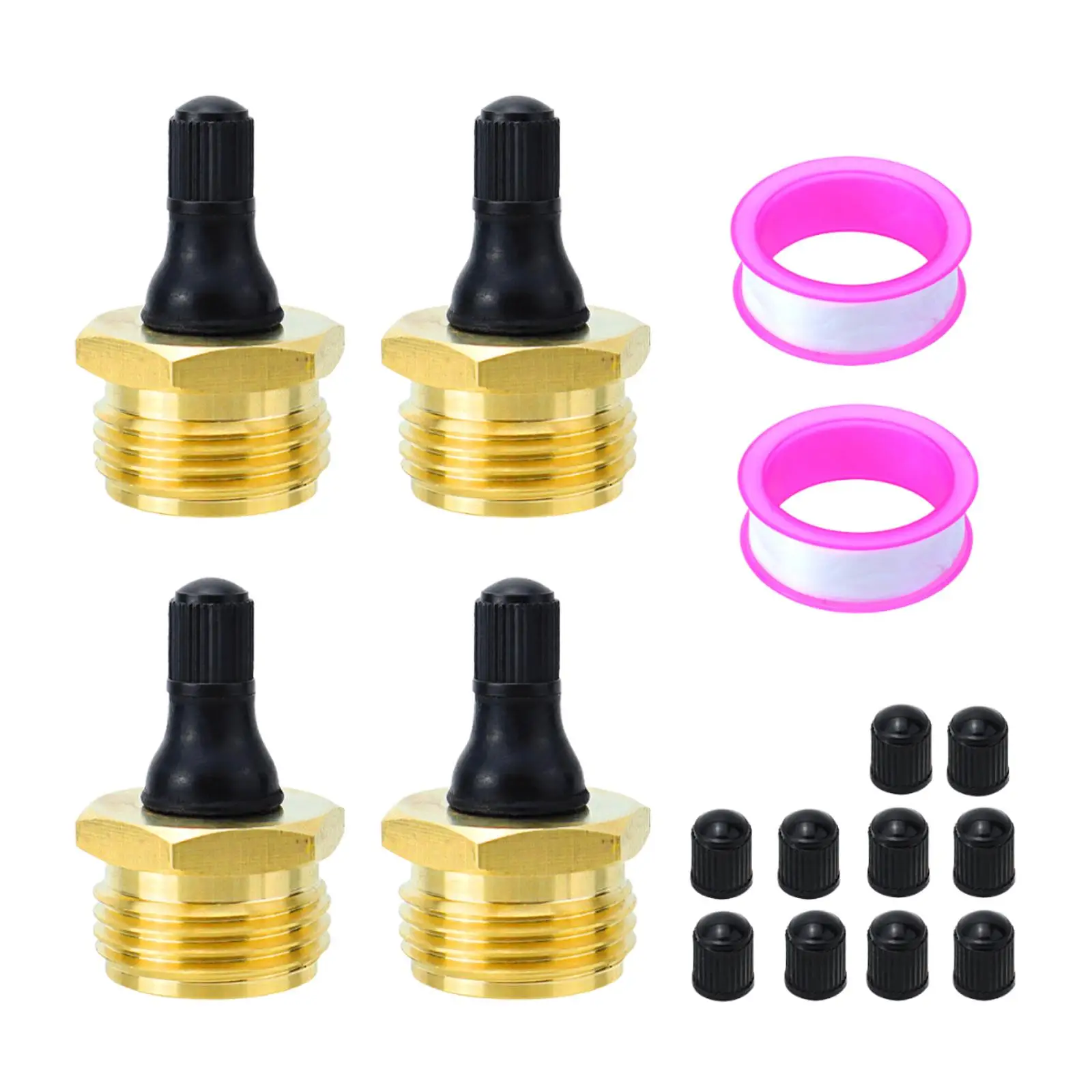 4 قطع من قابس نفخ النحاس RV سهل التركيب لمقطورات السفر والقوارب