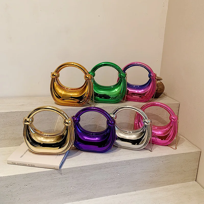 2025 Yeni Moda Bilek Parlak Yüz Hamur Topuz bling akrilik debriyaj parti kristal Şeker Renk çanta akşam çantalar