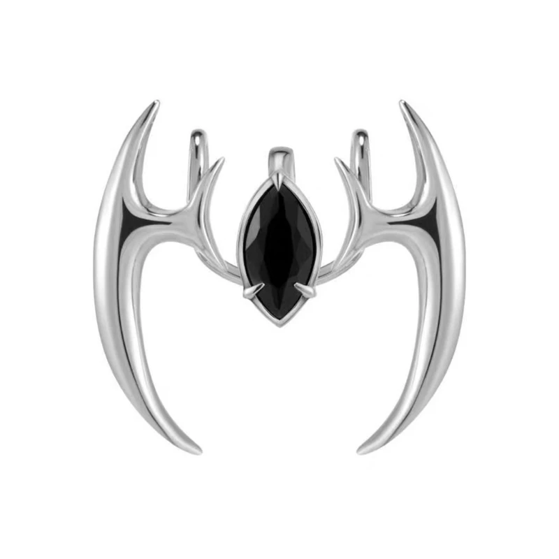 X7XB Black Crystal Lip Ornaments Without Piercing Skin Safe Alloy Construction Multipurpose Body Jewelry For Parties And Daily