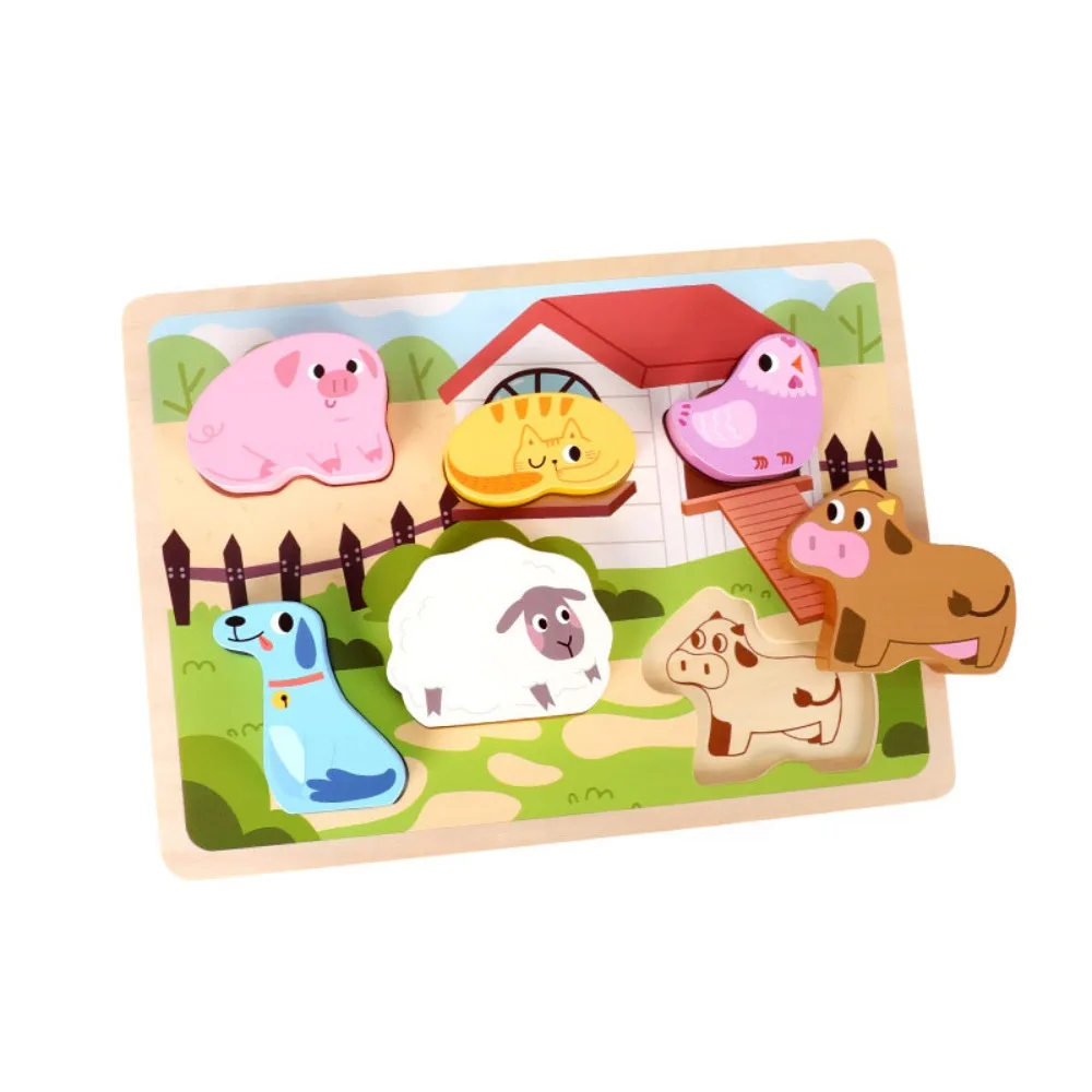 Planche de Puzzle en bois, jouets 3D, motif cognitif, forme interactive, jeu de société assorti, défis portables