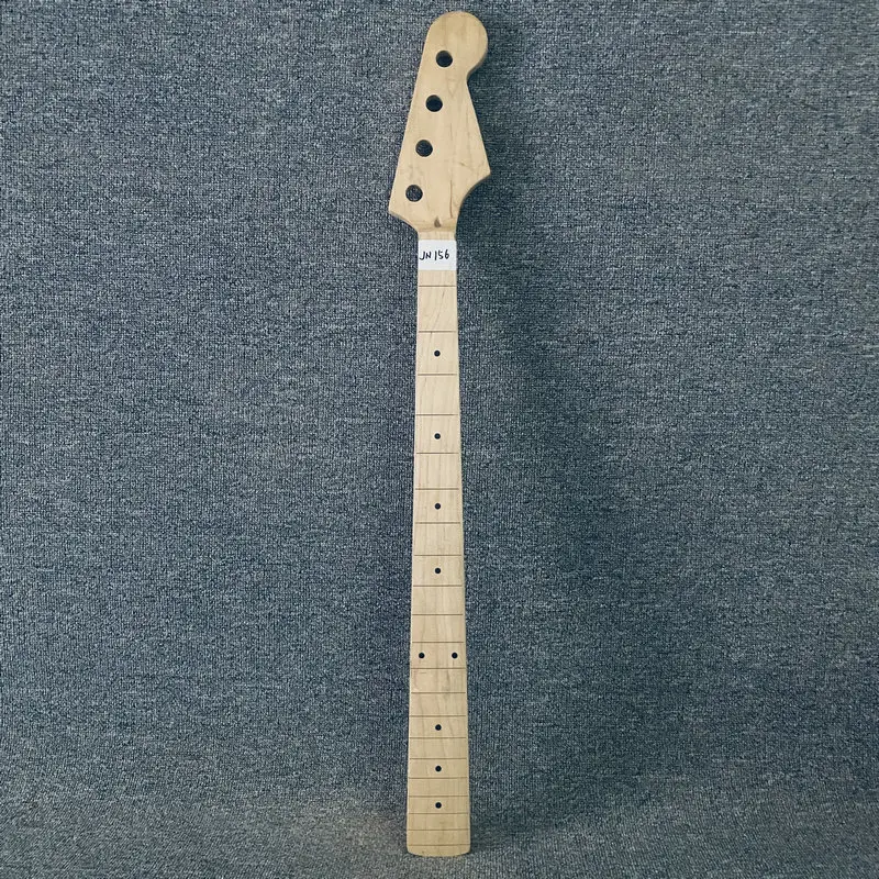 JN156 Semi Finishing 4 String Electric Bass Neck without Frets Unfinished DIY Bass Guitar Parts Back with Rosewood Inlay DIY