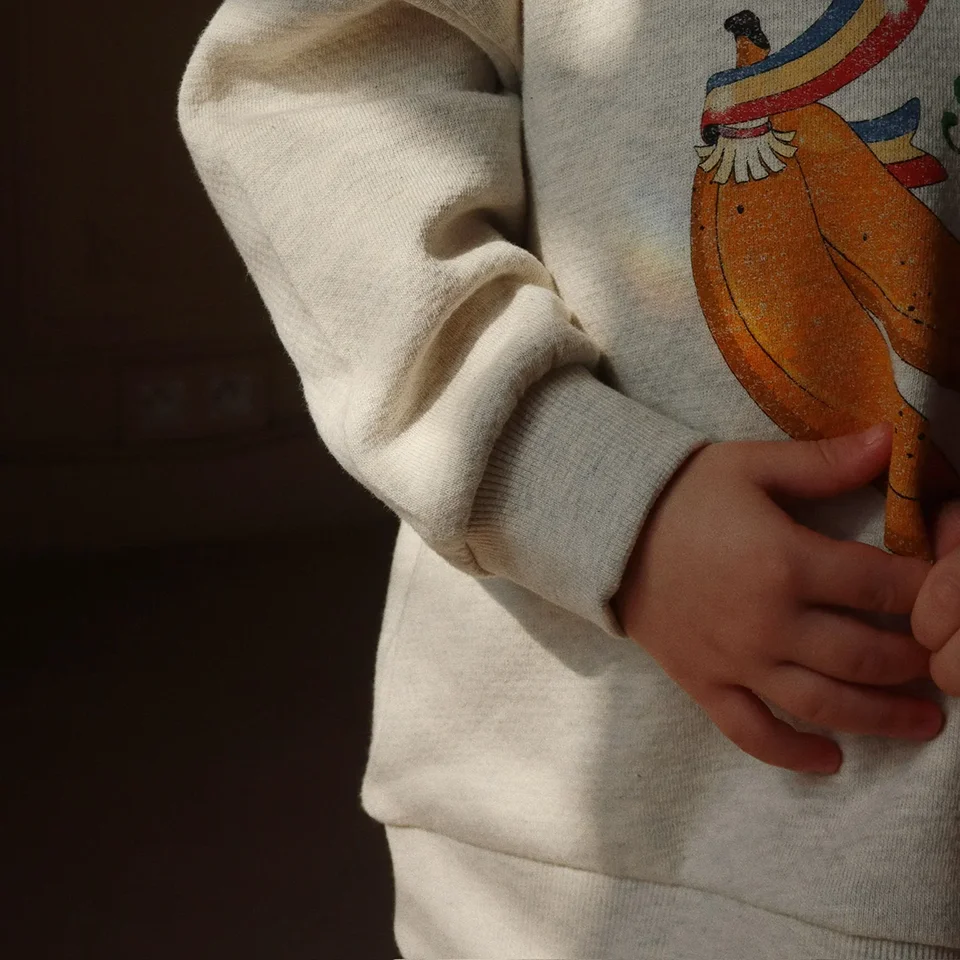 Children Clothes Set 2025 New KS Girls Cute Print Sweatshirt Outwear Boys Hoodies Pullover Sweatpants Suit Kids Outfit Pants