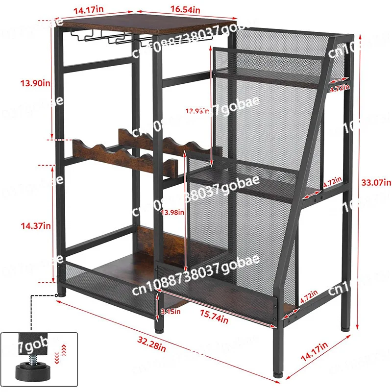

Двусторонняя независимая шестислойная стойка для хранения вина с ограждением, барным шкафом, многофункциональная барная стойка со стеклянной стойкой.