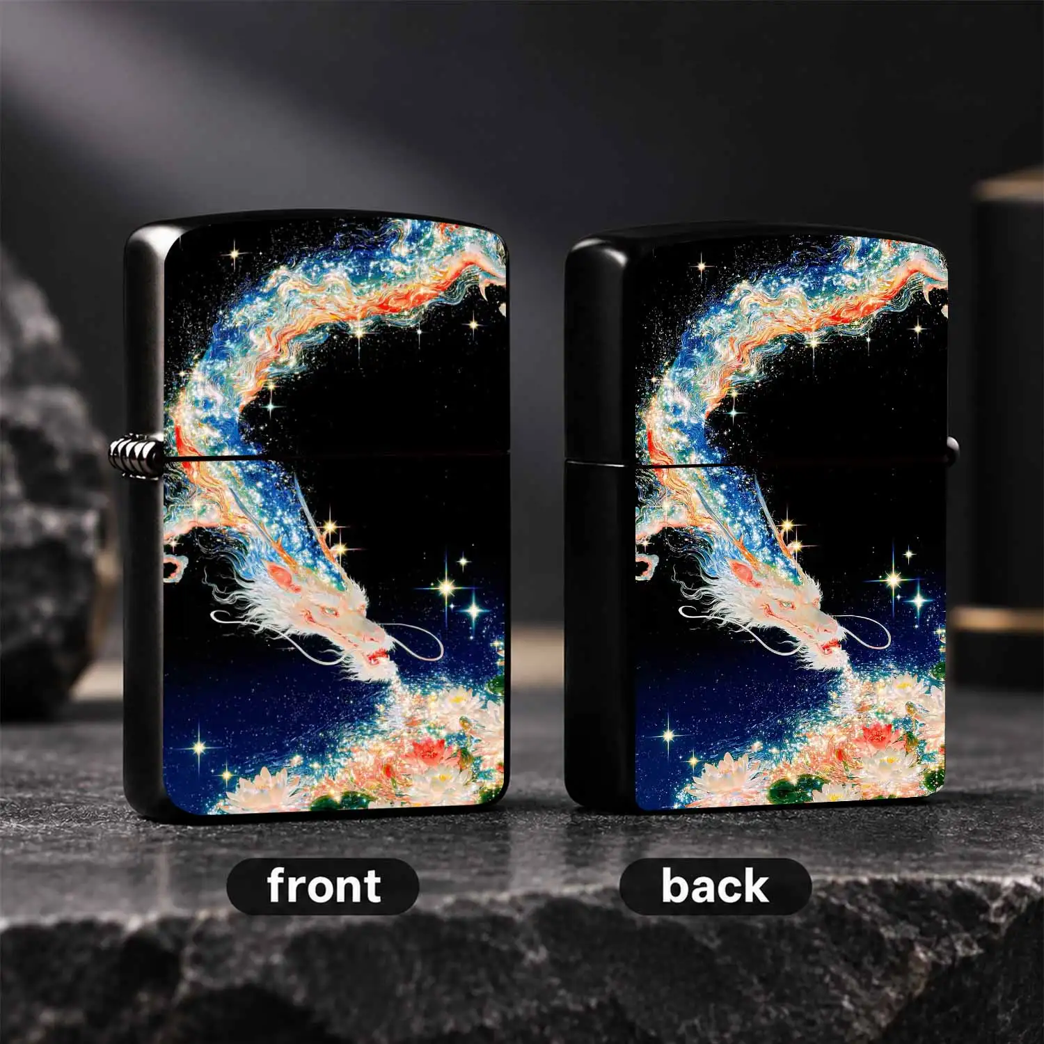 Gorgeousauspiciousdragon Pattern Lighter, Sparkling Cosmic Dragon With Glowingdesign, Portable Creative Ornament For Daily Multi-Scene Use, Exquisite Unique Gift For Friends And Art Lovers, Aesthetic Decorative Practica A Humorous And Inter