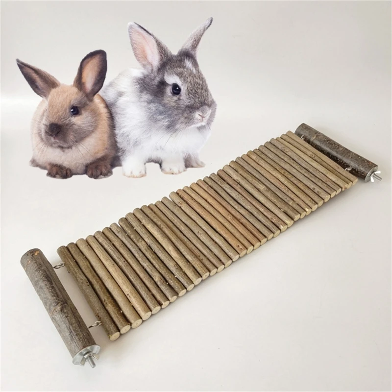 Natural Wooden Bridge Toy for Small Animal Mouse Bridge Hamster Rabbit Hammock Cage Accessories Bendable Platform Dropshipping