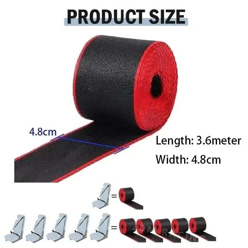 

New Universal Car Safety Belt Auto Interior Seat Webbing Stoller Safety Belts Harness Backpack Belt Strap 3.6M 48MM Roll