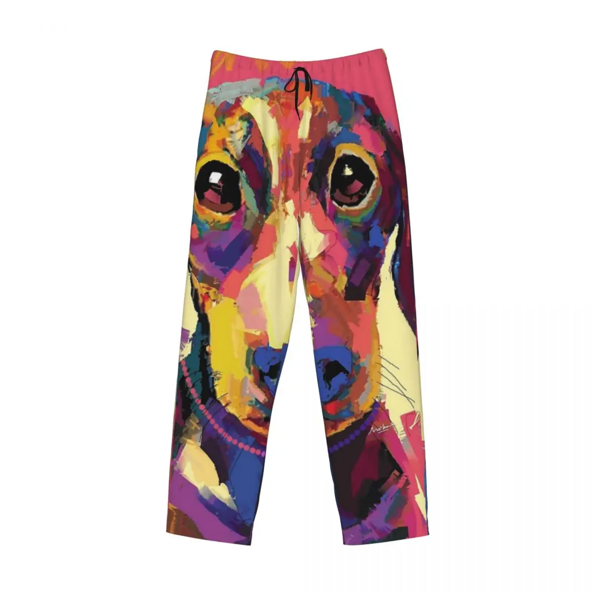 Pantalones de pijama con diseño personalizado de perro teckel, ropa de dormir para hombre, pantalones cómodos para usar en casa, con bolsillos.