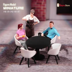 Miniature 1/87 1/64 1/43 1/24 1/18 5pcs Table Chairs Furniture Model Figure Street Scene SandTable Photography Prop Crafts Decor