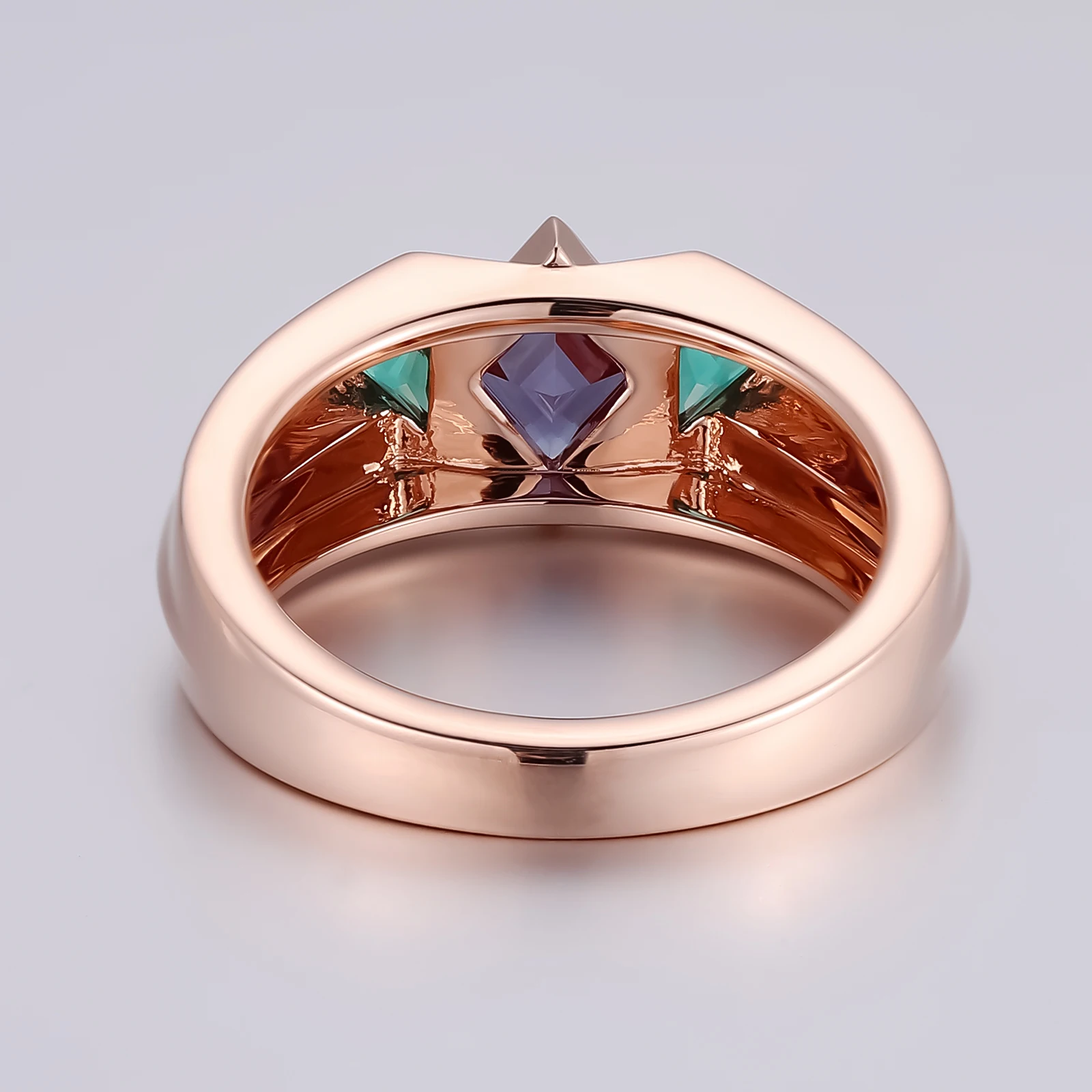 Прованс на заказ 10K 14K розовое золото ромби лабораторные кольца с александритом для мужчин ювелирные изделия с драгоценными камнями свадьба помолвка подарки на годовщину