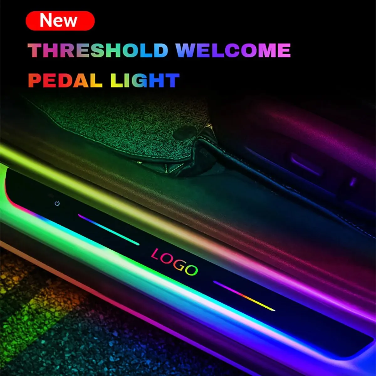 2/4pcs Car Customized Door Illuminated Sill Light Logo Projector Lamp USB Power Moving LED Welcome Pedal Scuff Plate Pedal Light