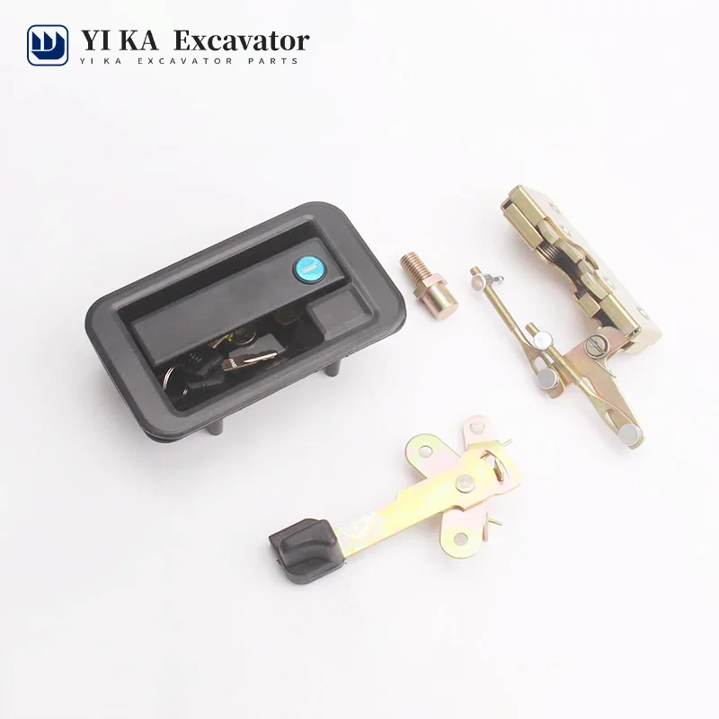 

For Excavator accessories Shandong Lingong SG60 SG65 SG85 cab door lock assembly inner outer handle lock block