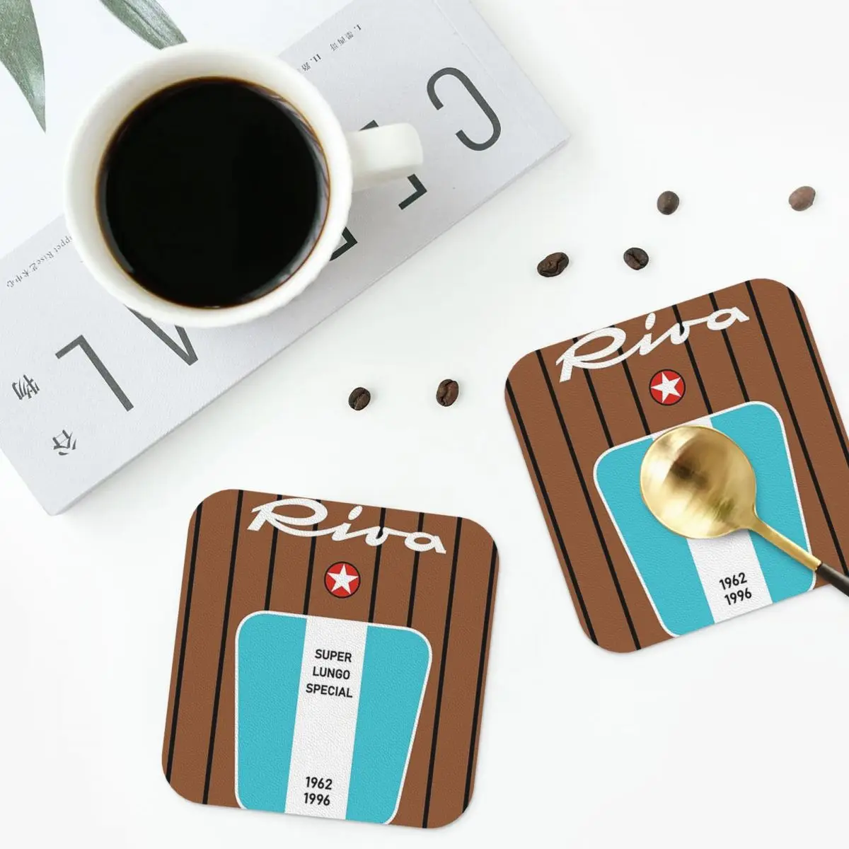 Riva Aquarama Yacht Lake Como Cannes Monaco Saint-Tropez Capri Magnet28 Coasters Leather Placemats Insulation Coffee Mats