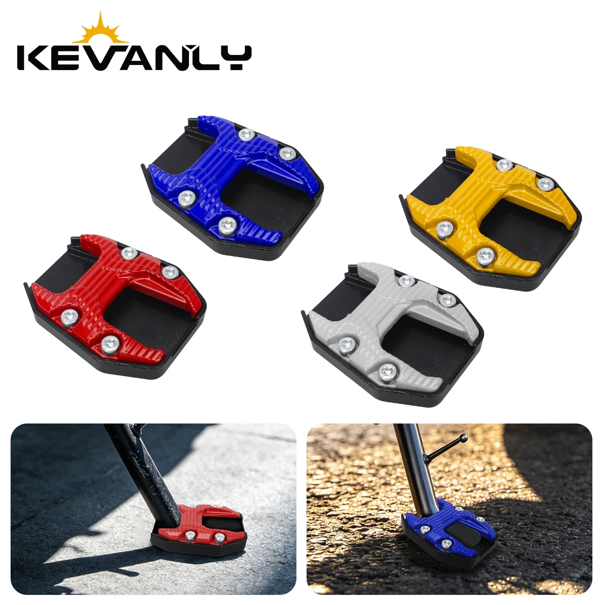 Scooter Motorbike Accessories Universal Side Stand Foot Extension Cover Enlarger Plate Aluminum Alloy Motorcycle Bike Kickstand