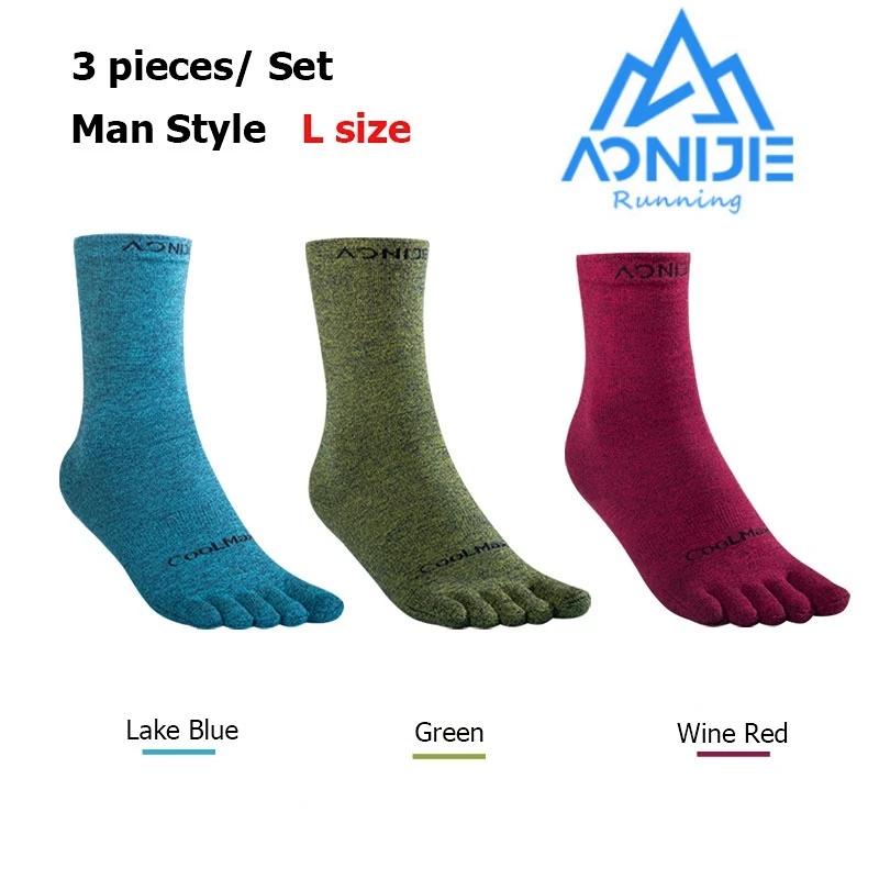 

3Pairs/Set AONIJIE E4830 Newest Medium Long Tube Sport Fivetoes Socks Toe Socks For Barefoot Running Shoes Marathon