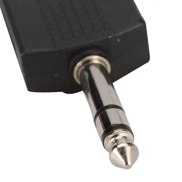 Audio Splitter 6.35mm Mono Plug Male to 2 X 6.35mm Mono Jack Connector Molded Plastic for Professional Recording