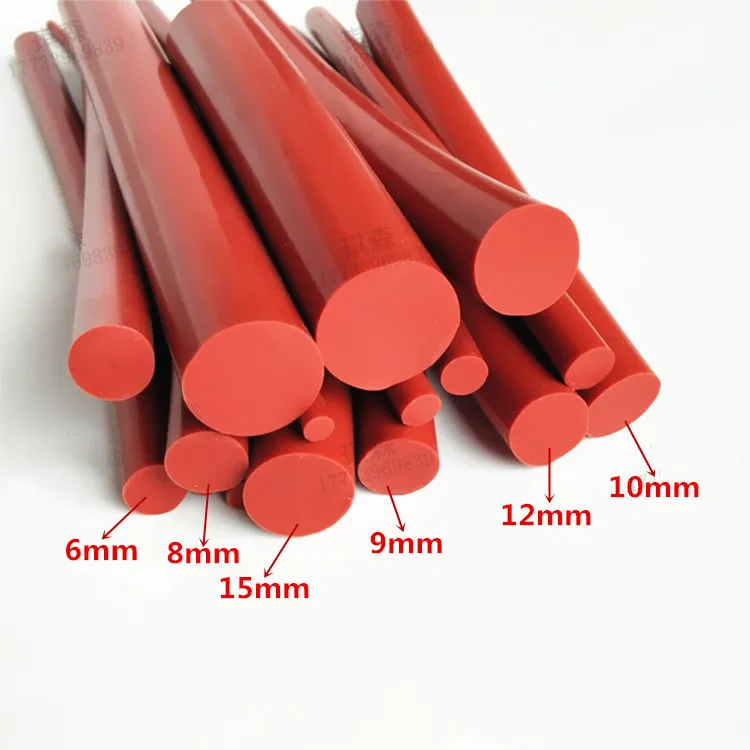 RED Diameter 1 1.5 2 3 4 5 6 7 8 9 10 mm Silicone Rubber Rod Silicon Cord Silicone Bar
