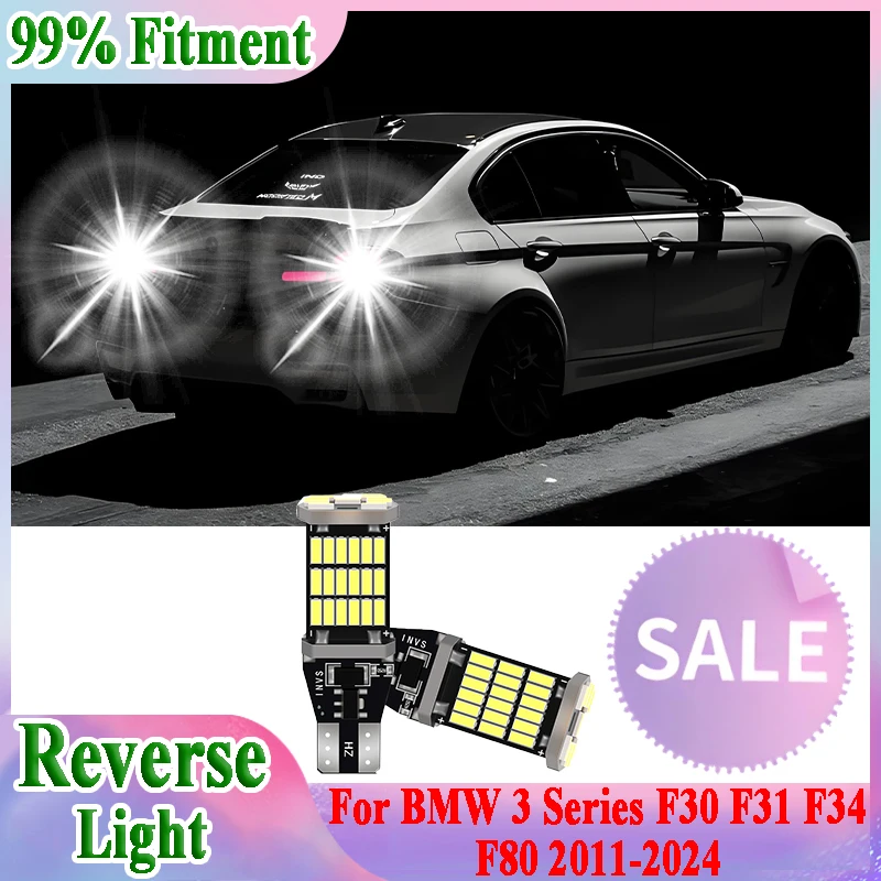 

2PCS T15 W16W Car LED Reverse Light Bulb 6000K White CSP Chips For BMW 3 Series F30 F31 F34 F80 2011-2023 2024 BackUp Lamp Bulb
