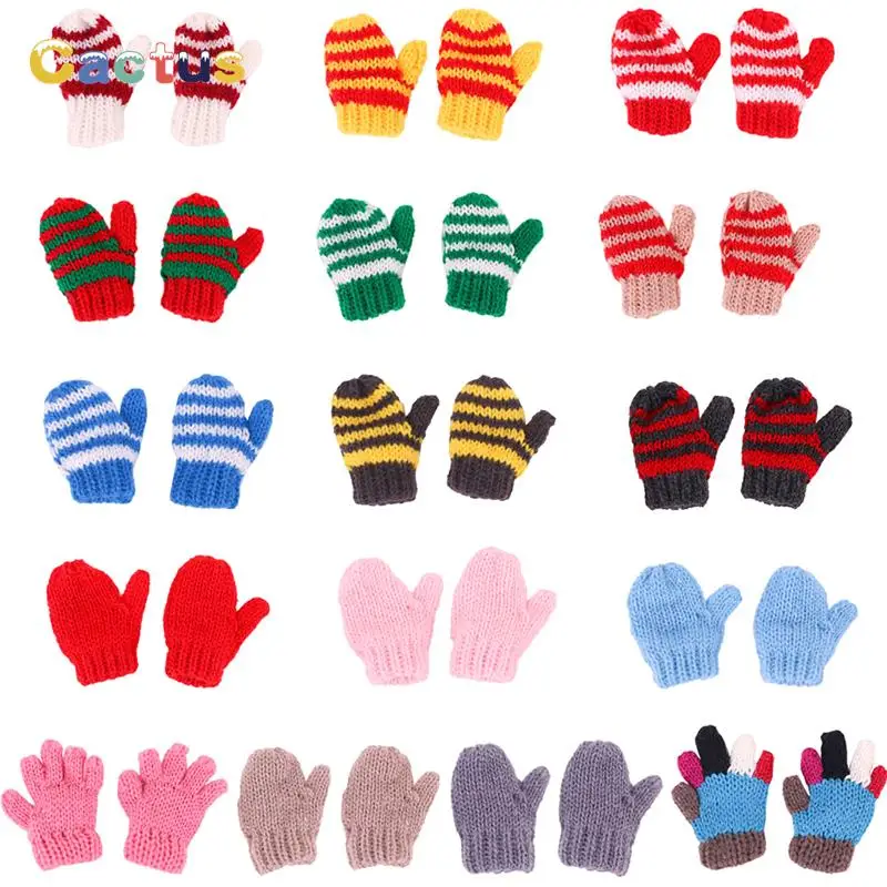 1Pair Doll Mini Woolen Gloves For 18Inch Girl Doll 43cm Doll Baby Doll Clothes Random Style