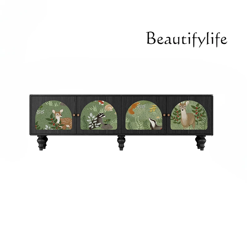 

Solid wood TV cabinet Living room storage Home decoration cabinet Bedroom bedside floor storage cabinet