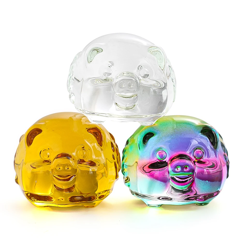 تمثال صغير من الكريستال الصيني خنزير زودياك ، تمثال مصغر الحيوان ، ثقالة الورق محظوظ الزجاج ، تحصيل هدية ديكور المنزل