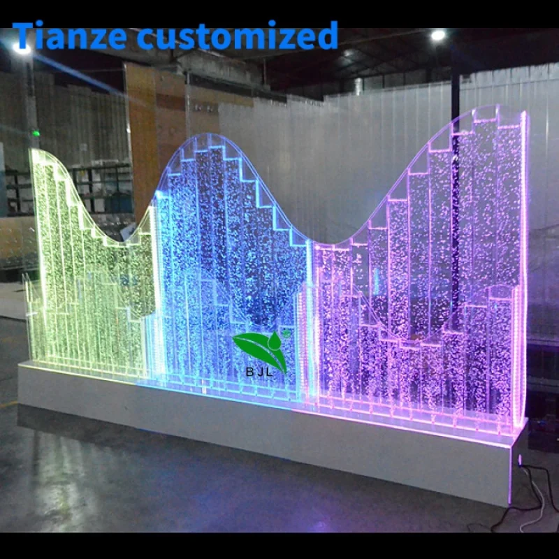 (Customized) Custom made LED lighting aquarium wave water bubble panel wall screen room divider