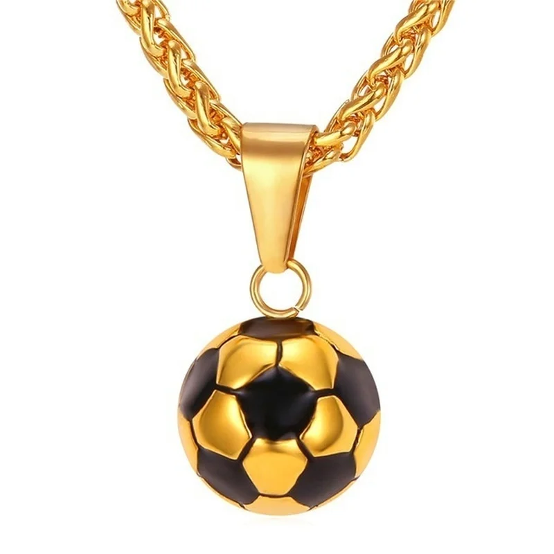 Sports Product Football Necklace with Stainless Steel Chain   Boy\'s Gift  for Men