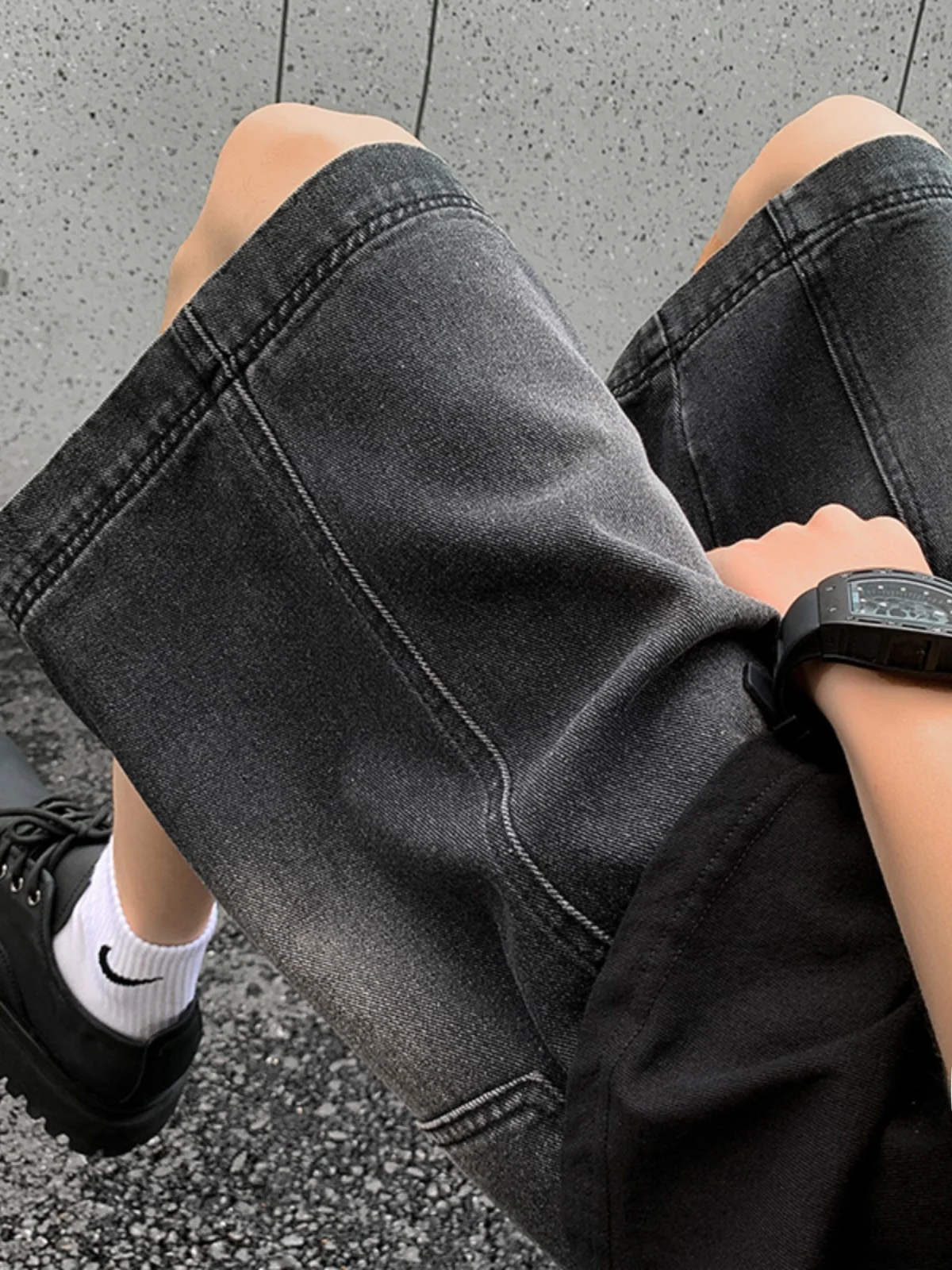 

Мужские летние повседневные свободные джинсы прямого кроя в американском стиле, оверсайз, удобные, модные, молодежные