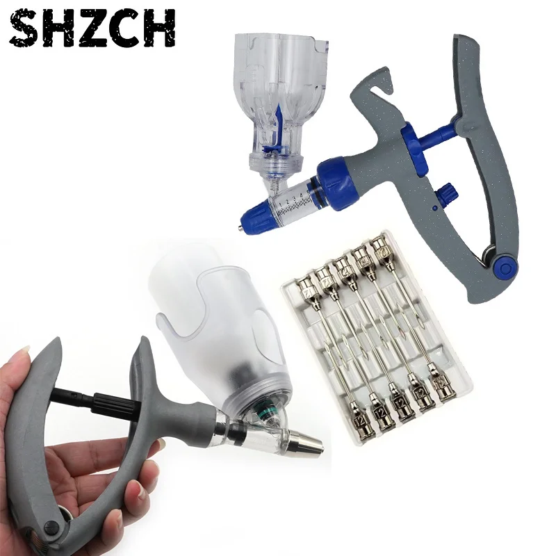 1ml/2ml /5ml Automatic Veterinary Continuous Syringe Animal Injection Adjustable Vaccine for Livestock Pig Cattle Sheep  Feeder