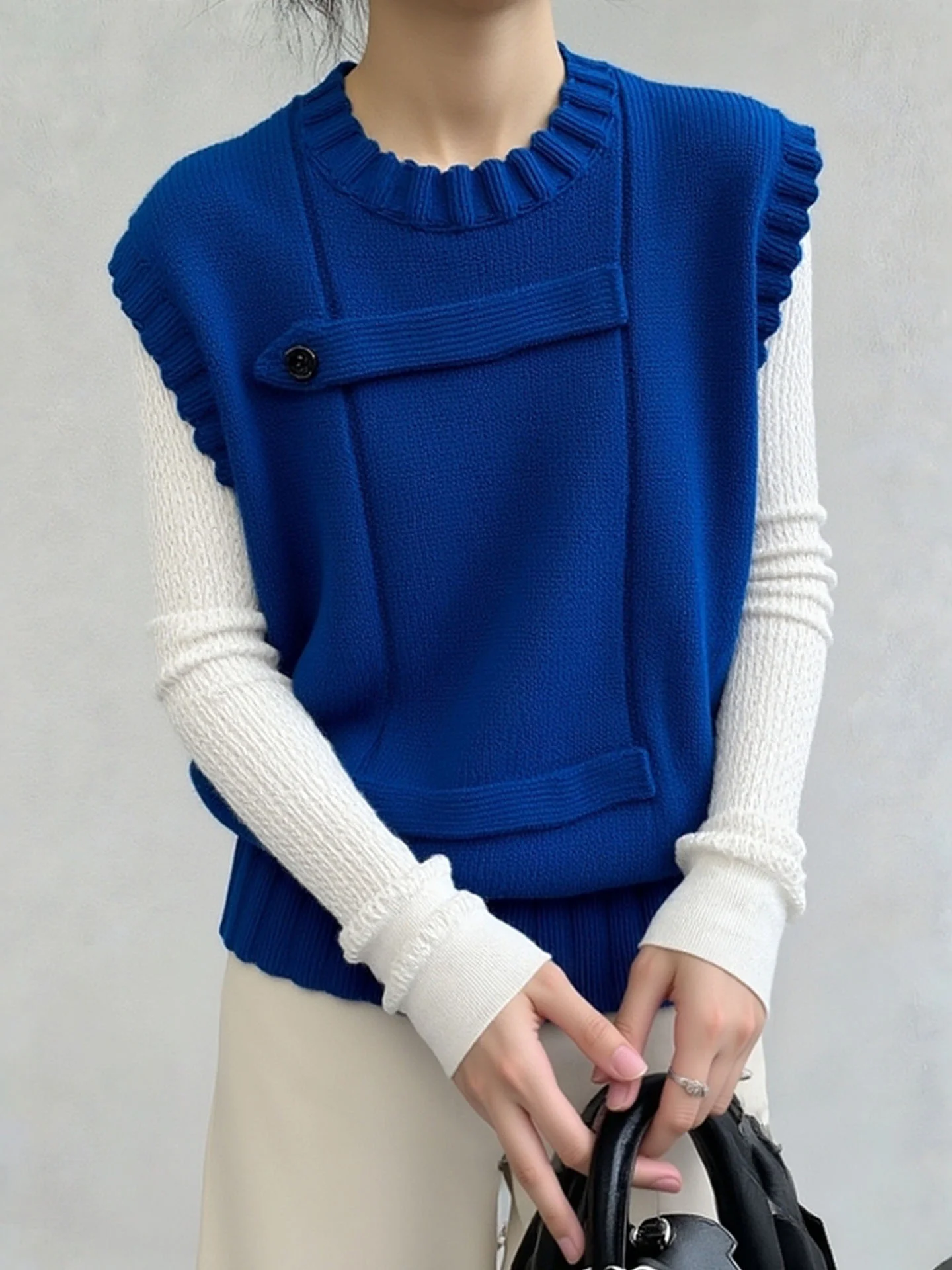 Modna kamizelka Svel 2025 Jesień Zima Dojazdy do Pracy Elegancka Odzież Damska Warstwowy Design Unikalny Styl Dojazdy do Pracy Wiatroodp...