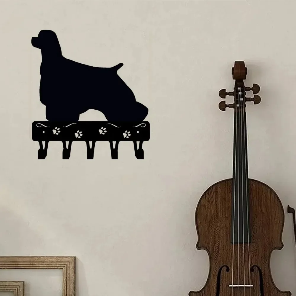 CIFBUY Cocker Spaniel Dog Mom Metal Wall Art Key Holder Iron Hanging Hook Set Entryway Home Decor Ornament Gift