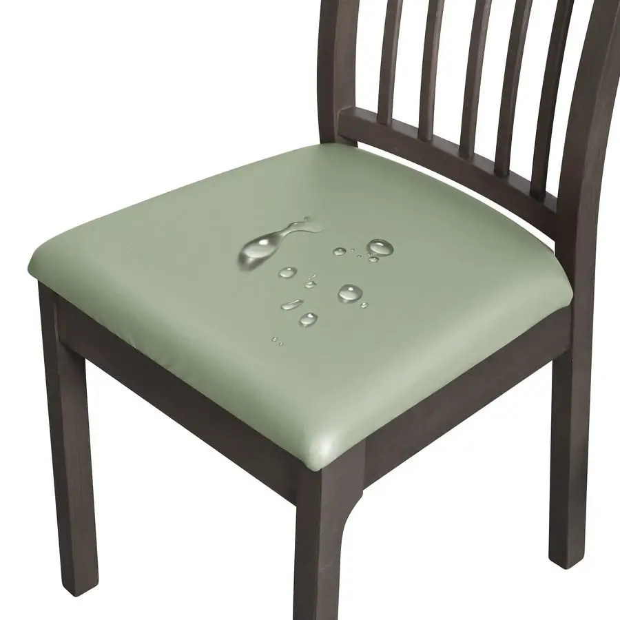 

PU Dining Chair Seat Cover Set of 6 Waterproof Dining Chair Covers Leather Chair seat Covers for Dining Room Removable Washable