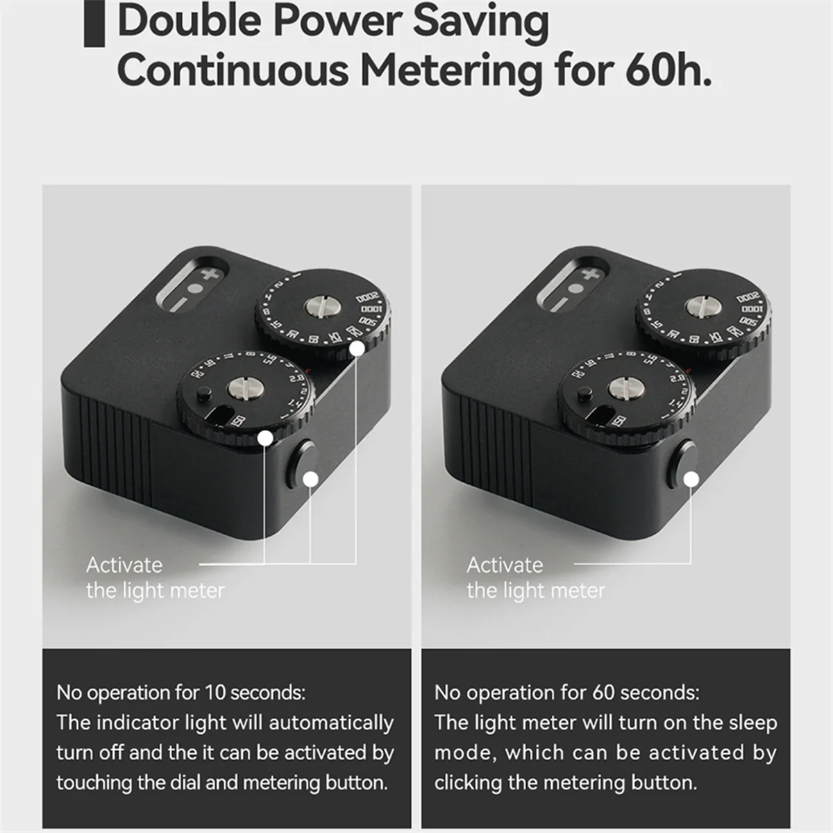 

ABQR Light Meter II Холодный башмак для DSLR-пленки Камера Измеритель освещенности 12-скоростной затвор Аксессуары для фотосъемки (серебристый)