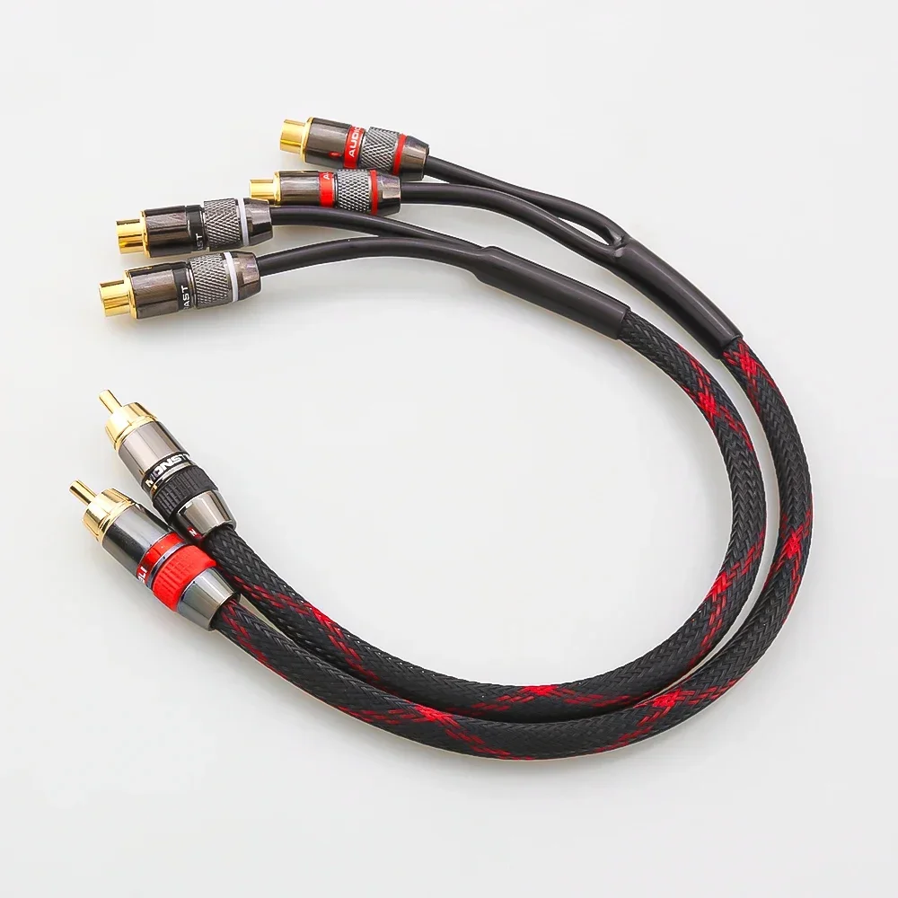 HiFi Y Splitter Audio Cable RCA Male to 2 Female Plug RCA Connector Adapters Cable Wire Cord for Amplifer