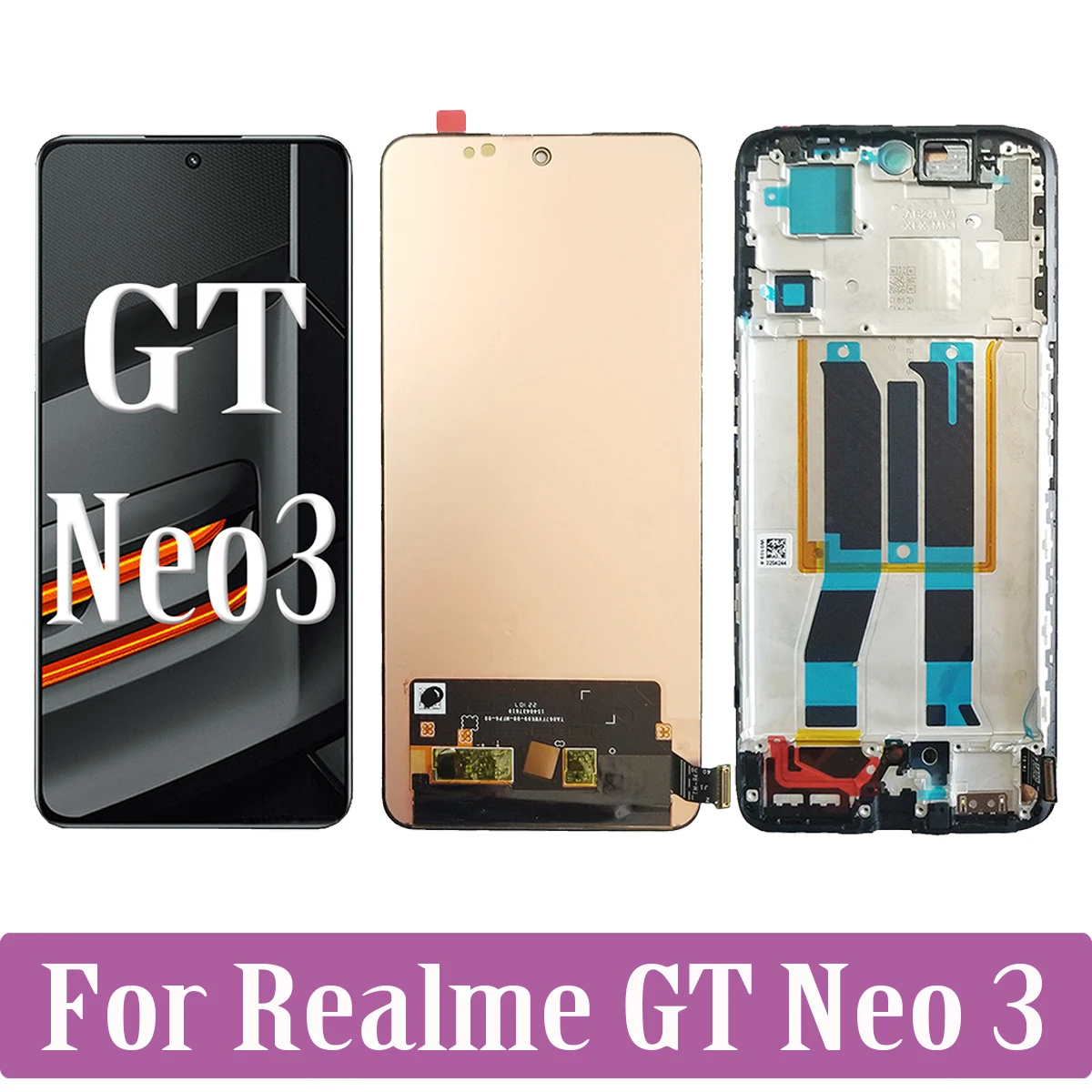 

AMOLED For OPPO Realme GT Neo 3 Neo3 RMX3563 RMX3561 RMX3560 RMX3562 LCD Display Touch Screen Digitizer Assembly