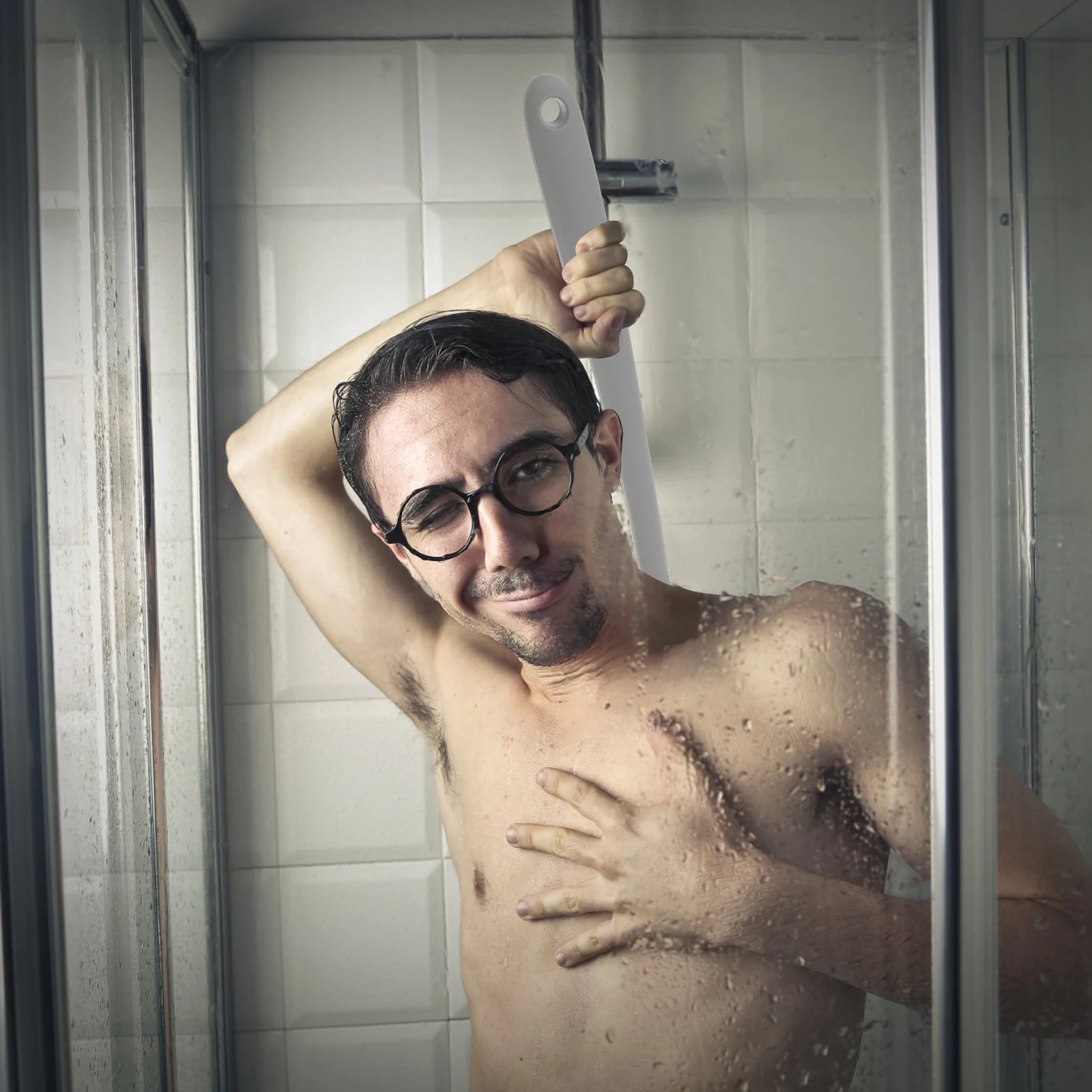 

Silicone Back Brush Long Handle Body Shower Scrubber Soft Silicone Bath Exfoliating Massage Loofah Body Scrubber