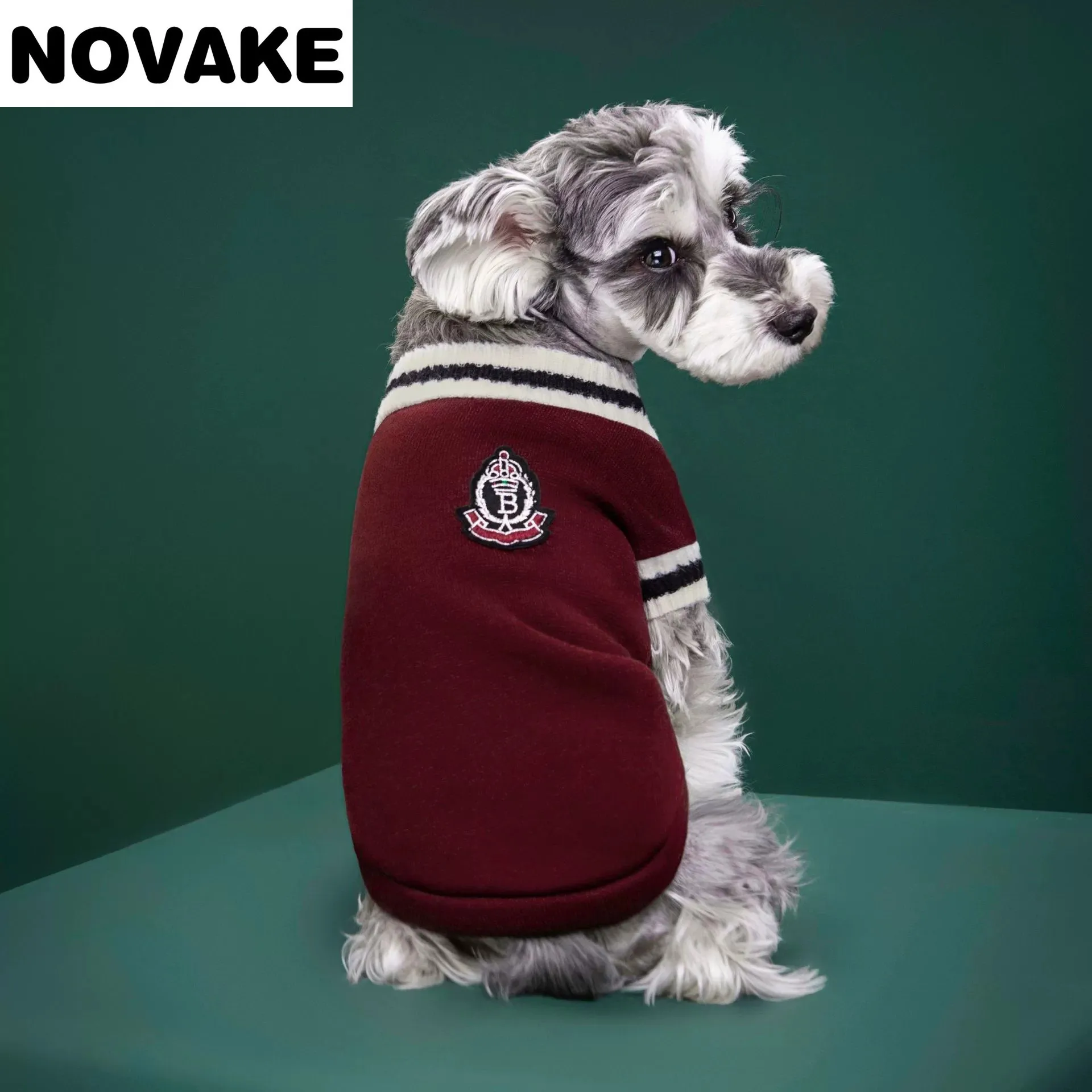 NOVAKE College Style Pet Dog Sweater Winter Warm Dog Clothes for Small Dogs Puppy Cat Vest Chihuahua French Bulldog Yorkie Coat