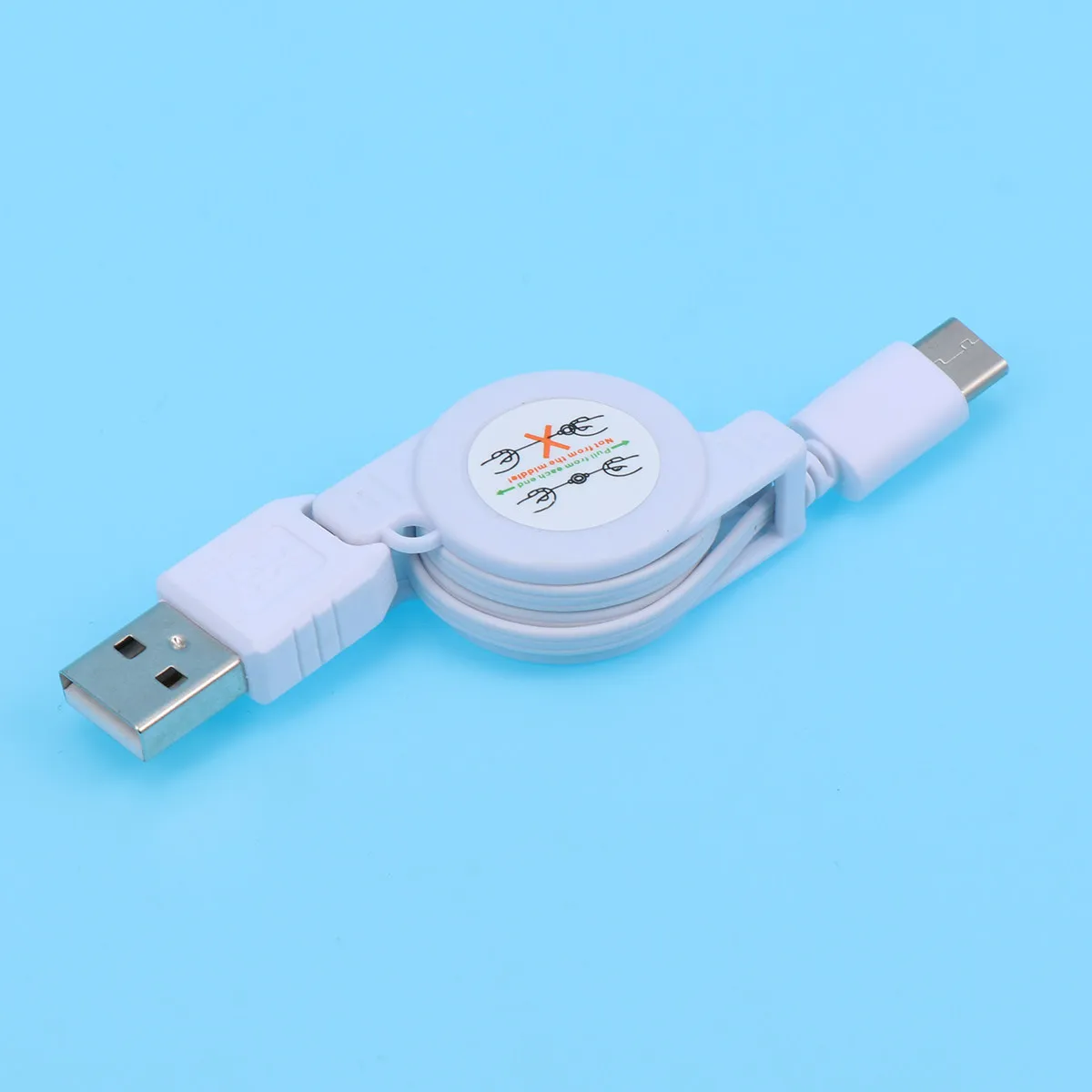 Retractable USB 3.1 Type-C Charging Cable Portable Fast Charger Cord Compatible for Android Phones Data Sync Cable