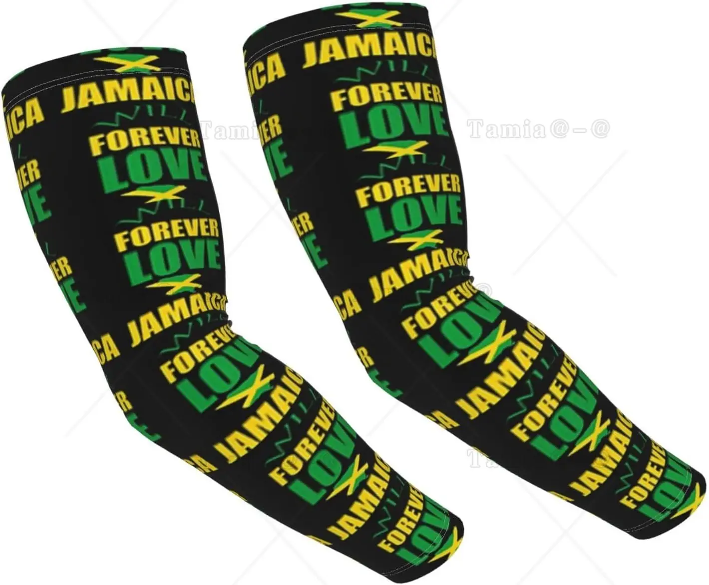 

Jamaica Jamaican Flag Cooling Arm Sleeves Cover Sun Protection Arm Sun Sleeves for Men Women Running Golf Cycling