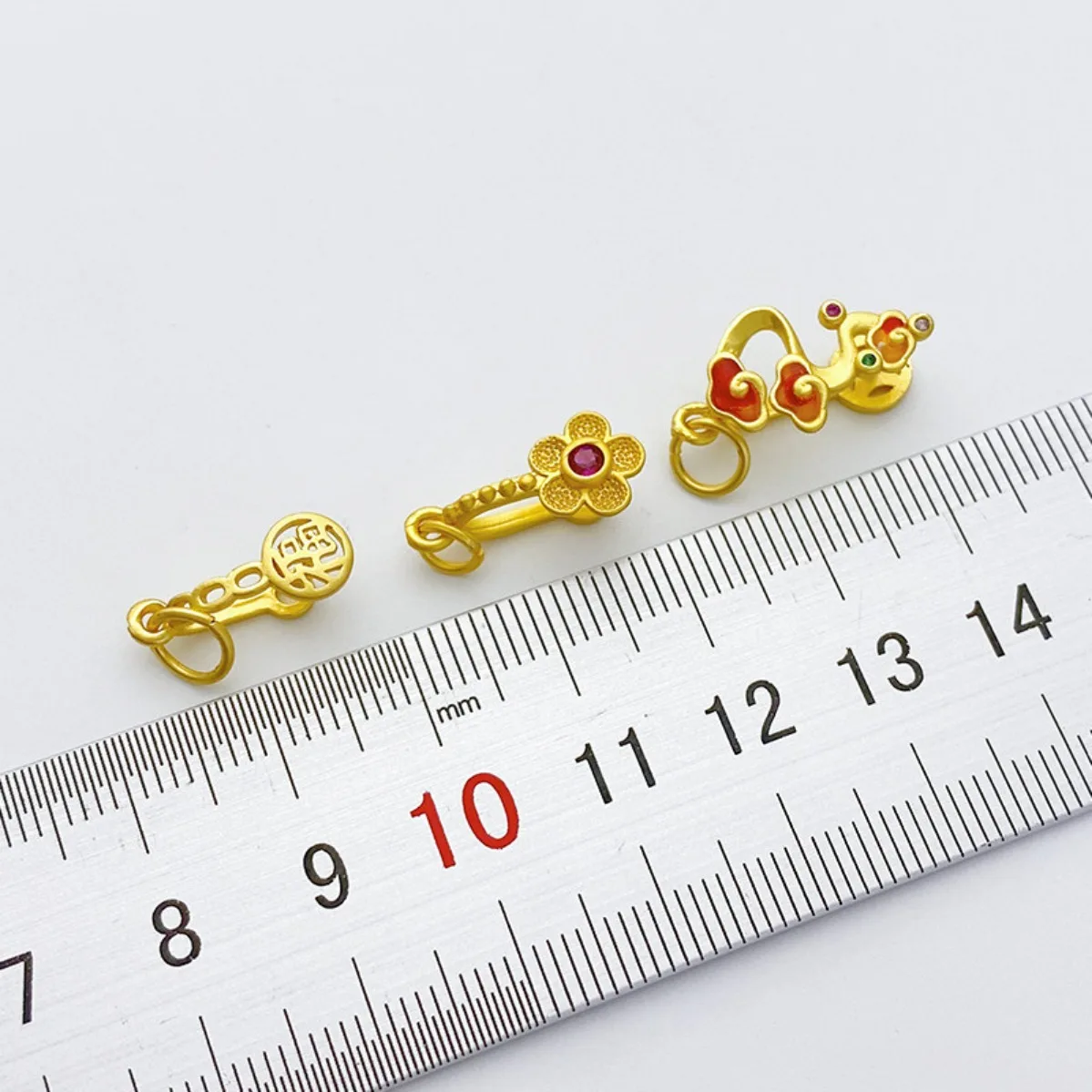 Ancient Gold Xiangyun Blessing Character Melon Seed Buckle Pendant Clip Buckle DIY Bracelet Necklace Jewelry Findings