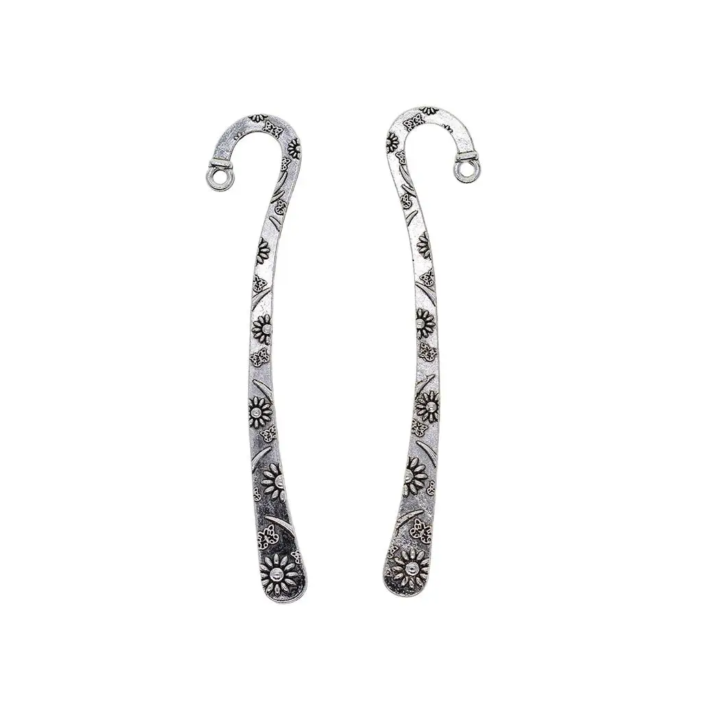 Alloy Beading Bookmarks Hook Daisy Embossed Book Marker Stationery Gift Office Supplies for Home School and DIY Projects